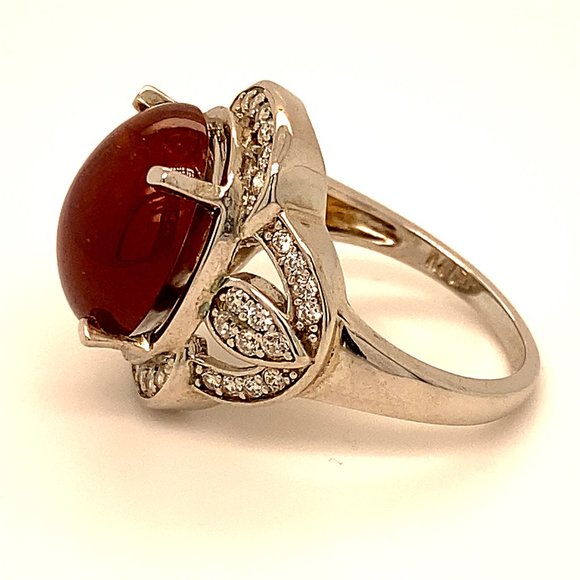 Spessartine 10.40ct Platinum Solid Silver Ring - Picture 5 of 6